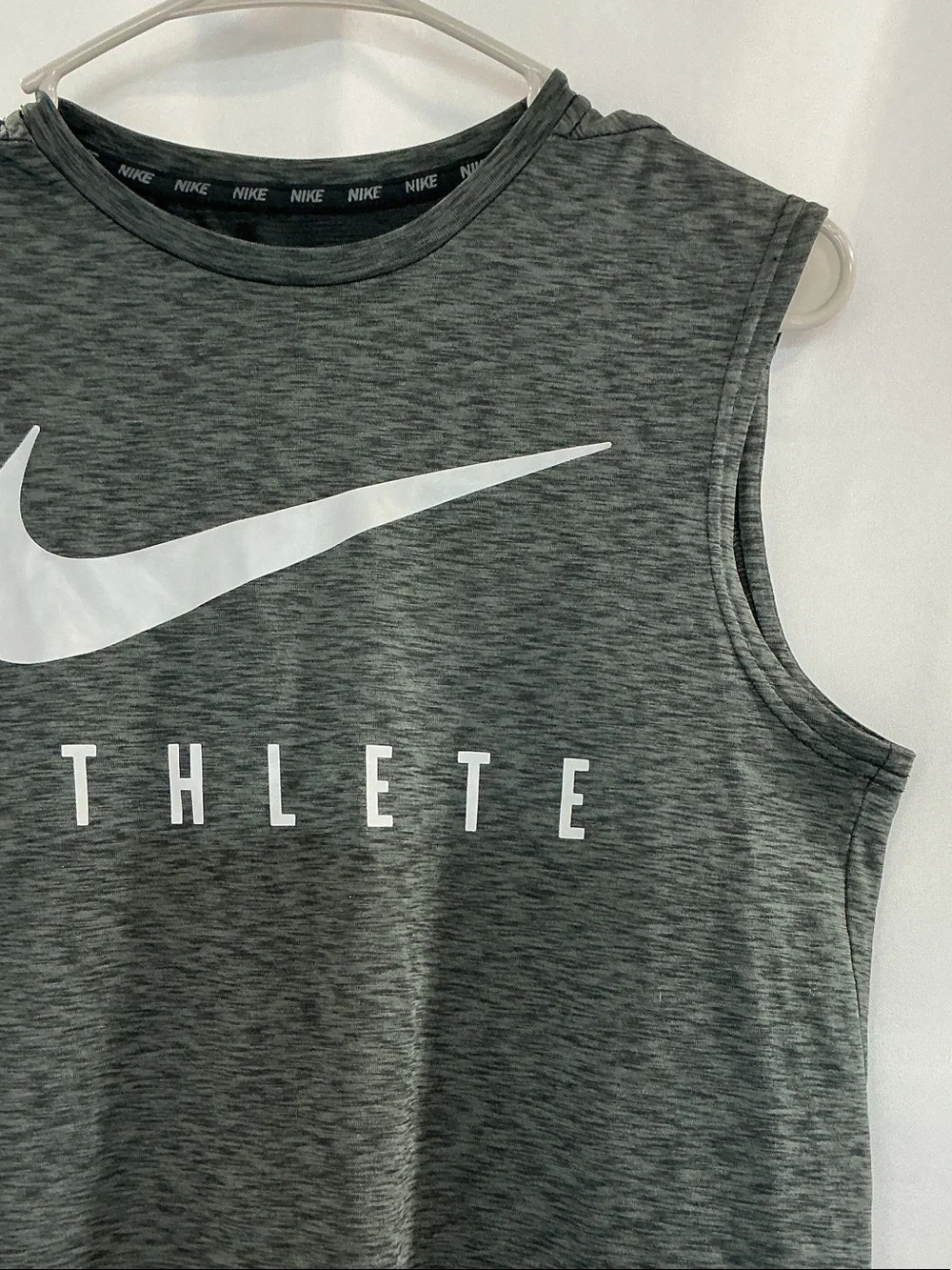 Nike Men’s Dark Gray Sleeveless Tank with White Swoosh